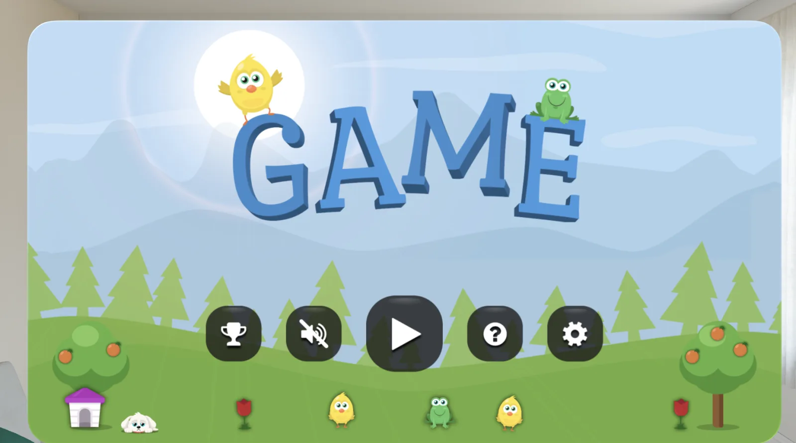 GAME's home screen in a window on Apple Vision Pro